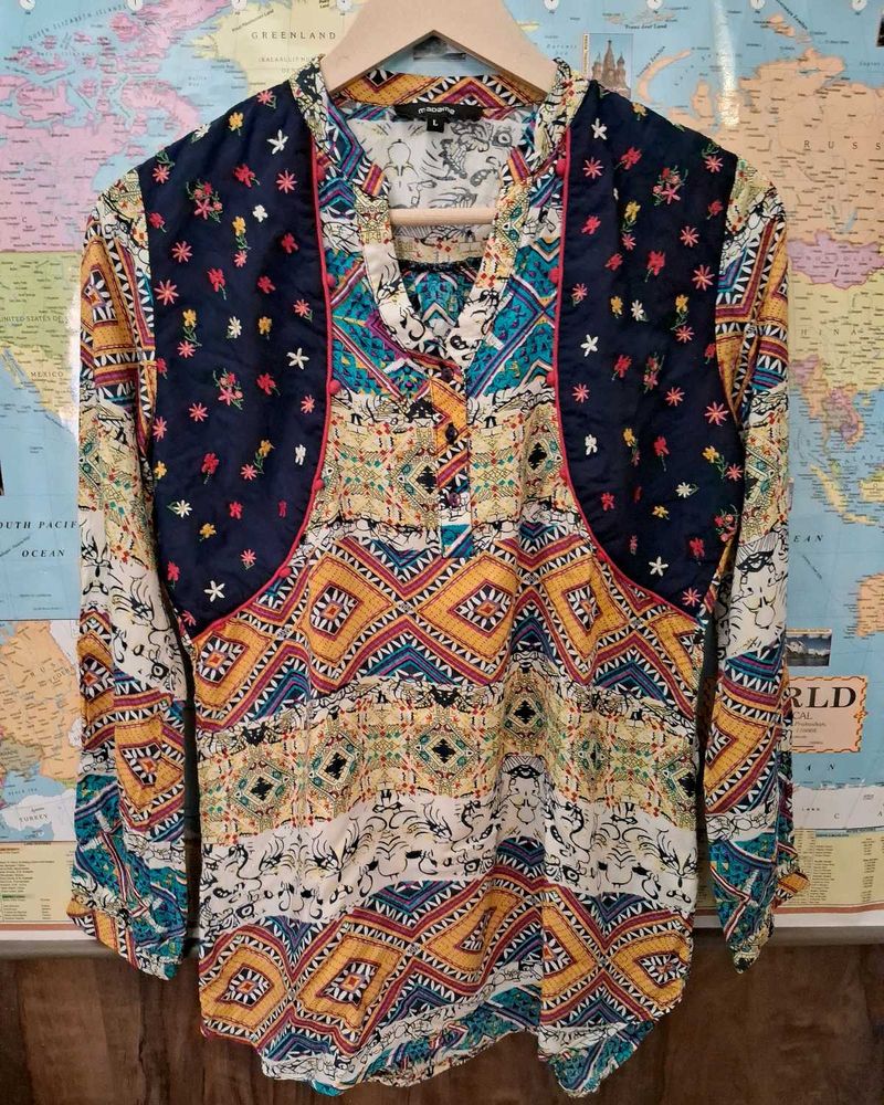 Madame Patterned Long Sleeve Top