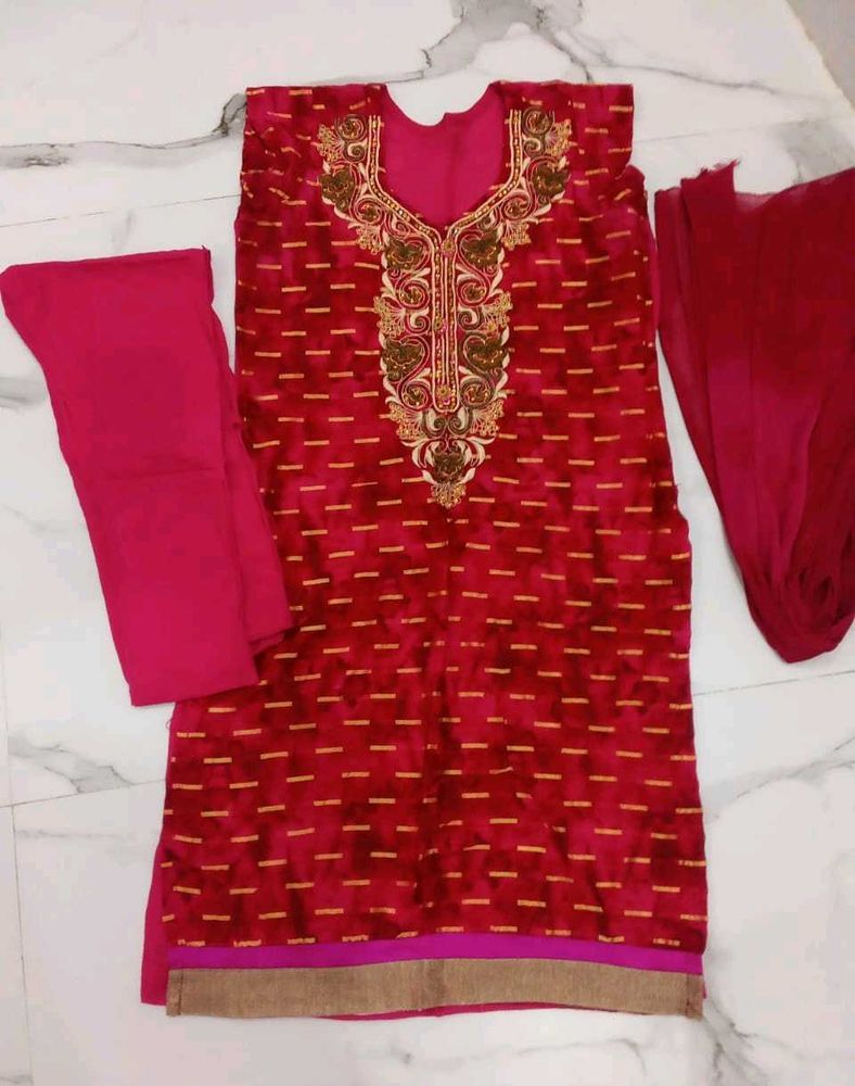 Pink Embroidered Salwar Kameez