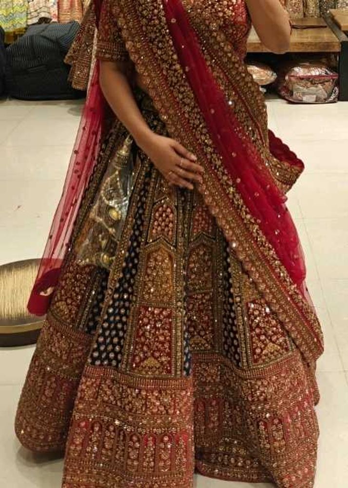 zariwork velvet Bridal Lehenga Choli [Brand New]