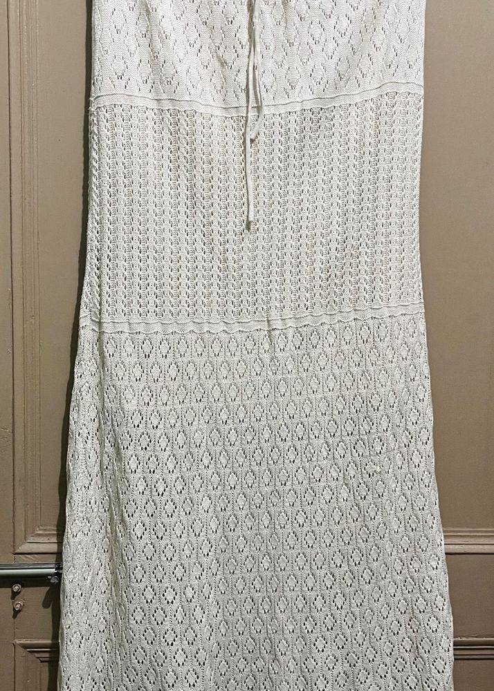 Elegant White Knit Dress