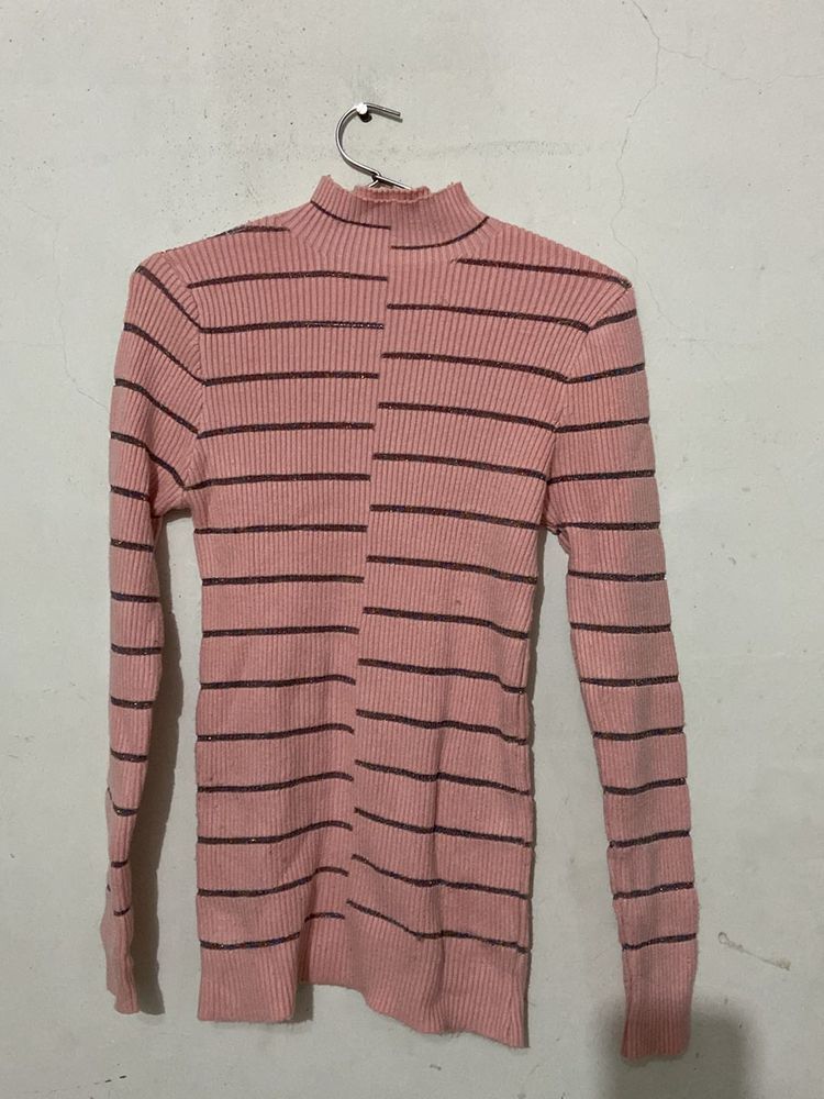 Baby pink Sweater T Shirt For Women