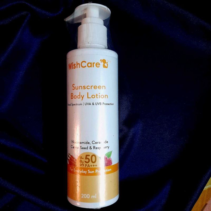 Wishcare sunscreen body lotion spf50pa+++