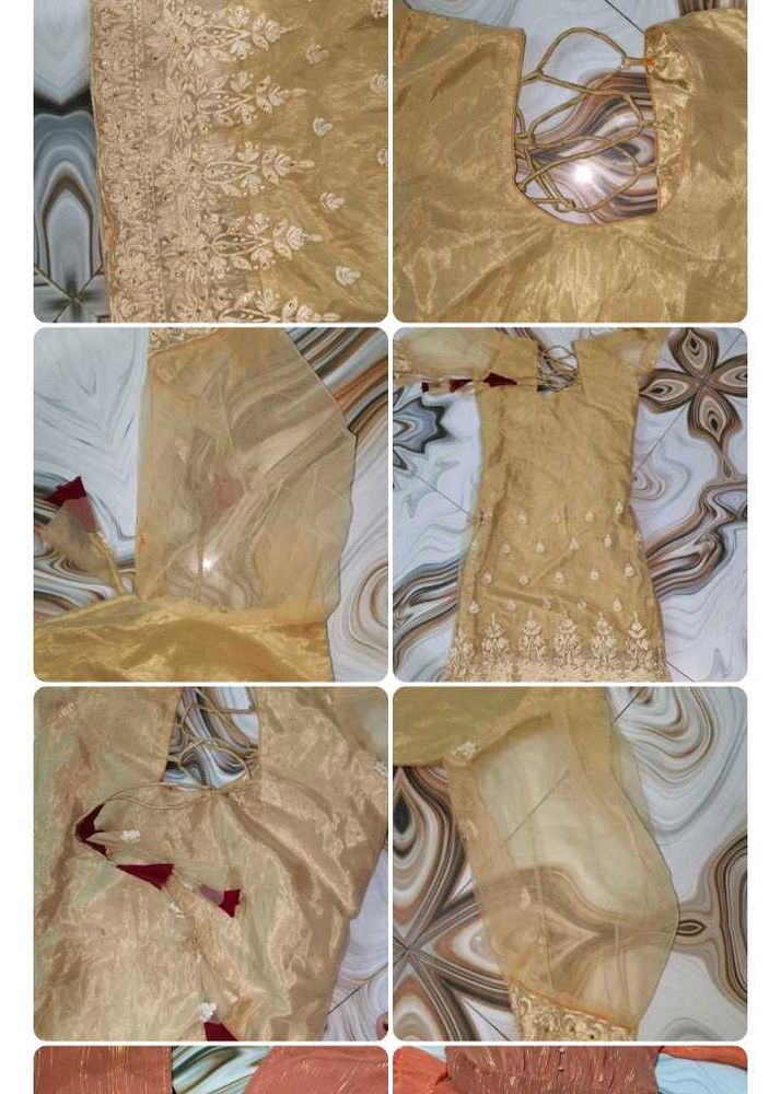 Golden Embroidered Kurta Set
