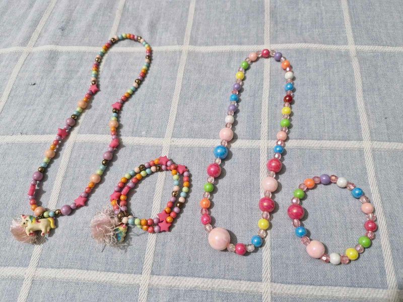 Kids' Colorful Necklace &amp; Bracelet Set