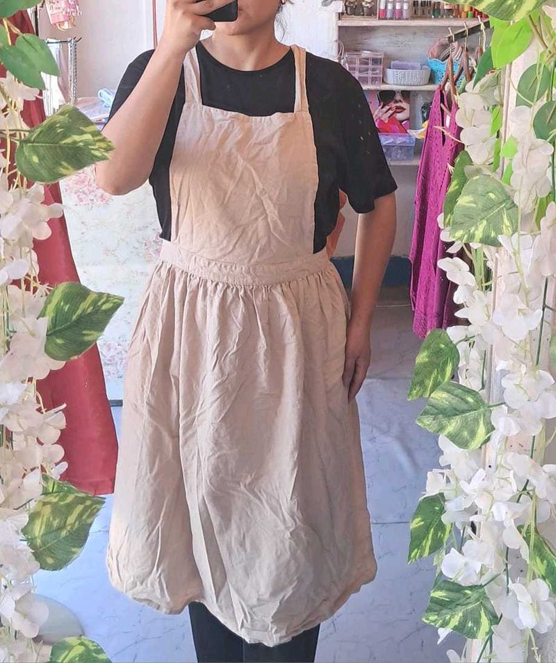 Beige Apron Dress