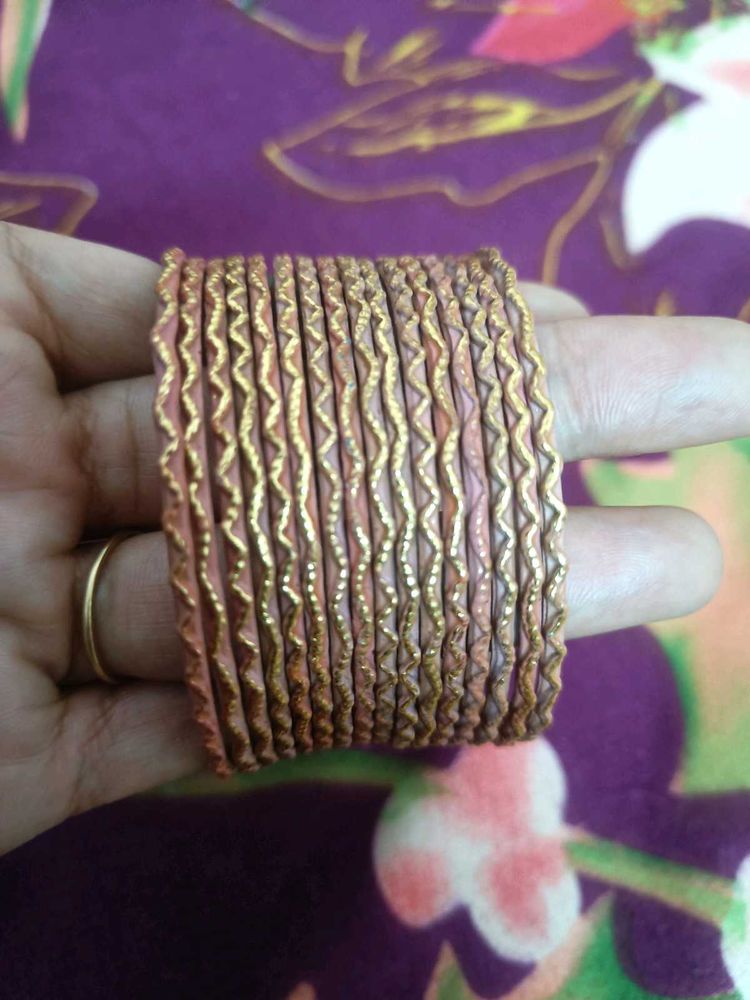 Set of Pink &amp; Gold Bangles