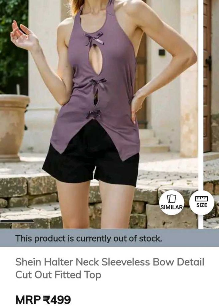 Halter Bow Cutout Top