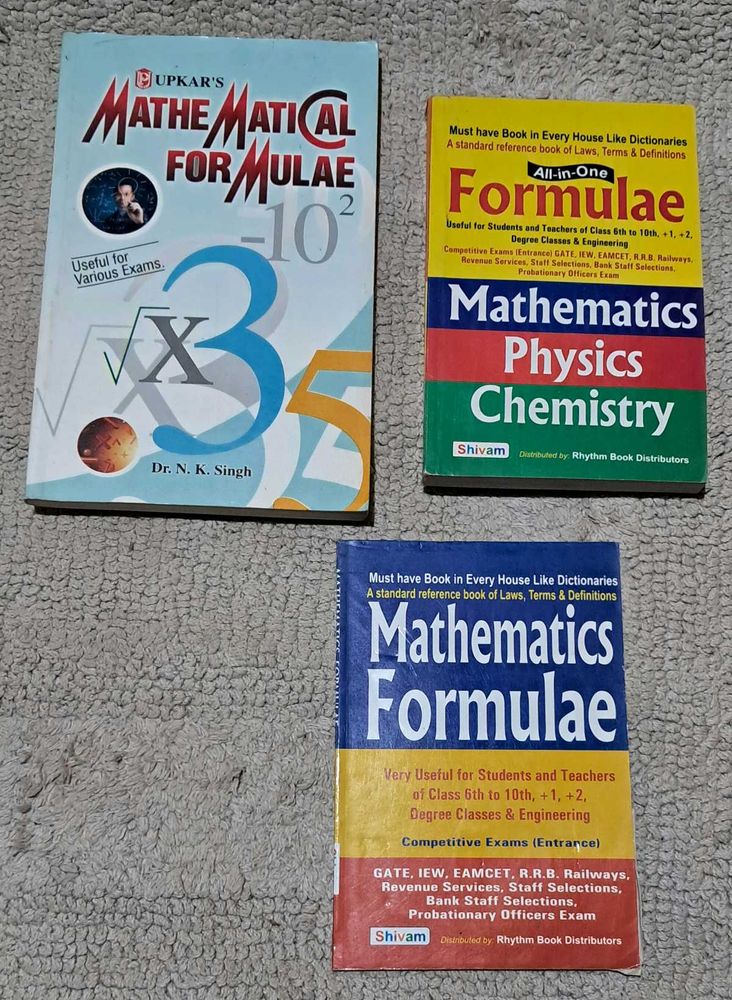 Maths,physics,chemistry Formulae Books (S