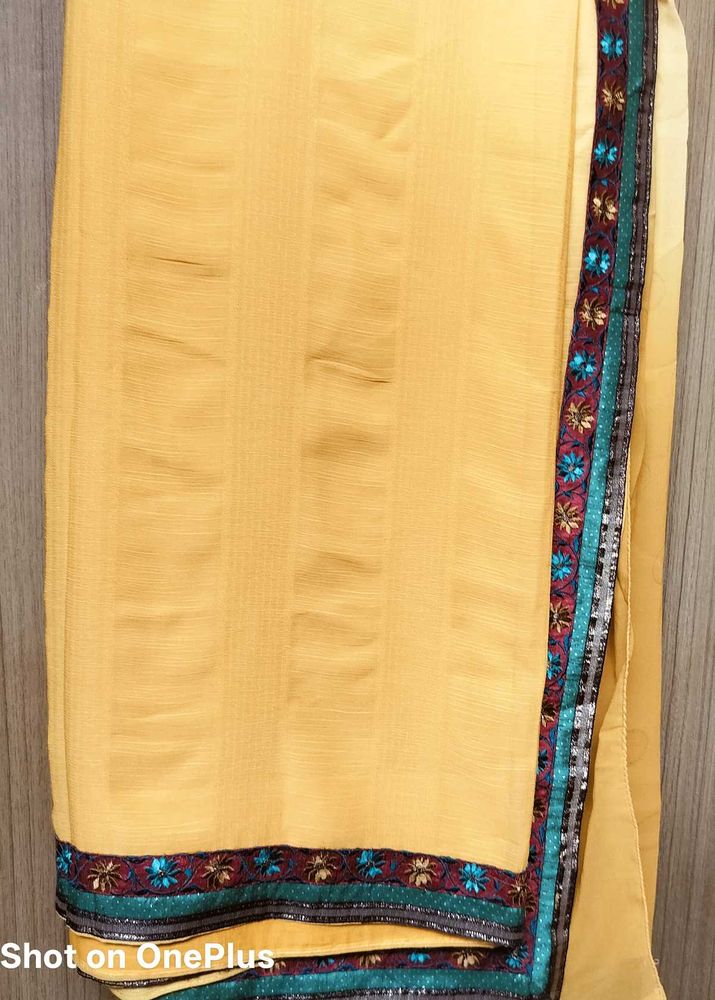 Dual tone Yellow Saree with Border