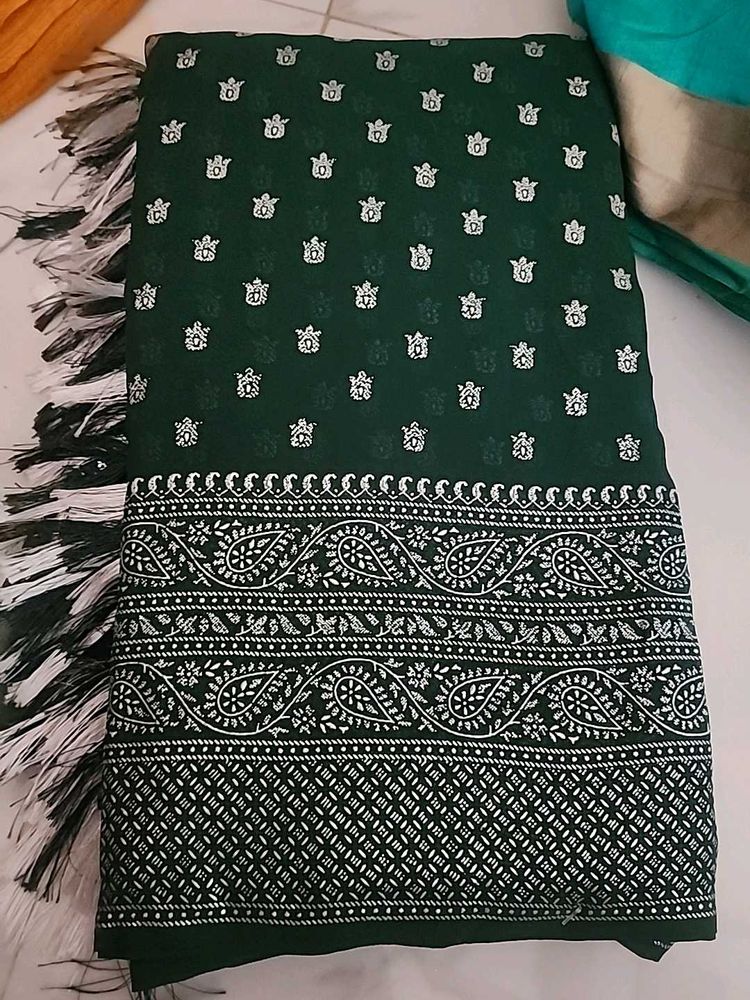 New Green Silver Combination Silk Saree