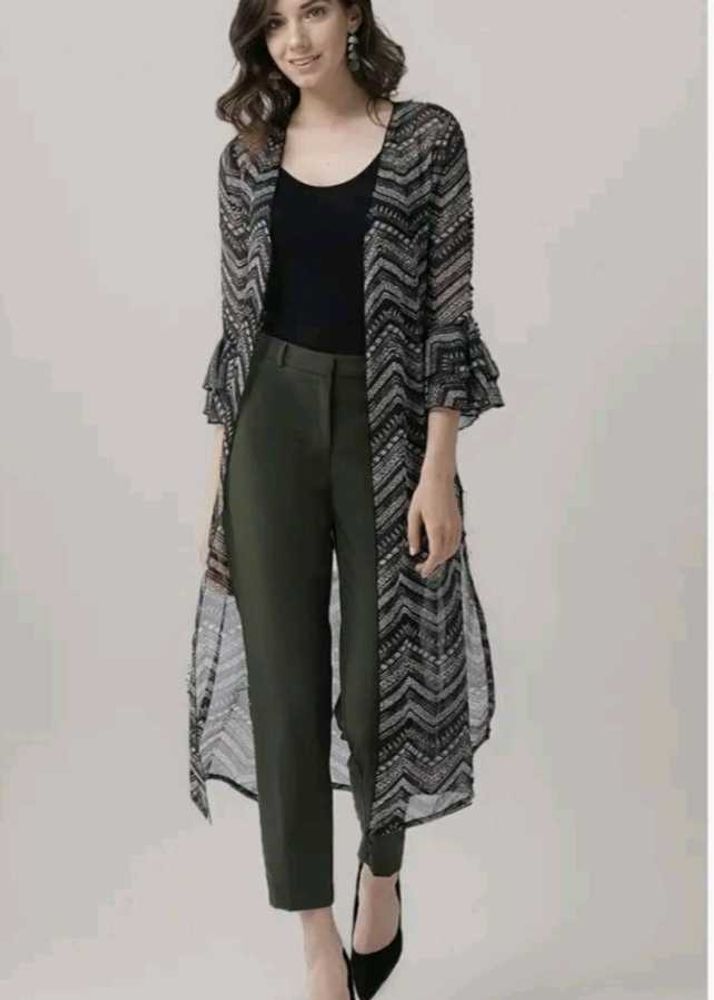 Floral print long shrug