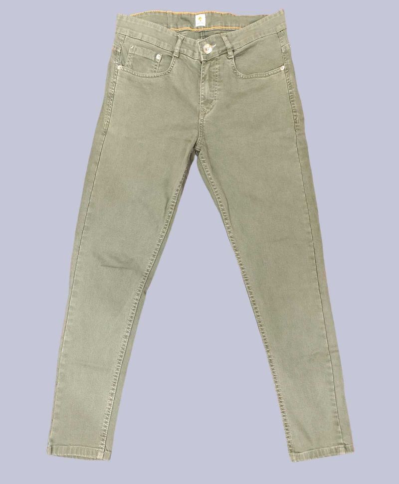 Stylish Olive Green Slim Fit Jeans Trendy And Cool