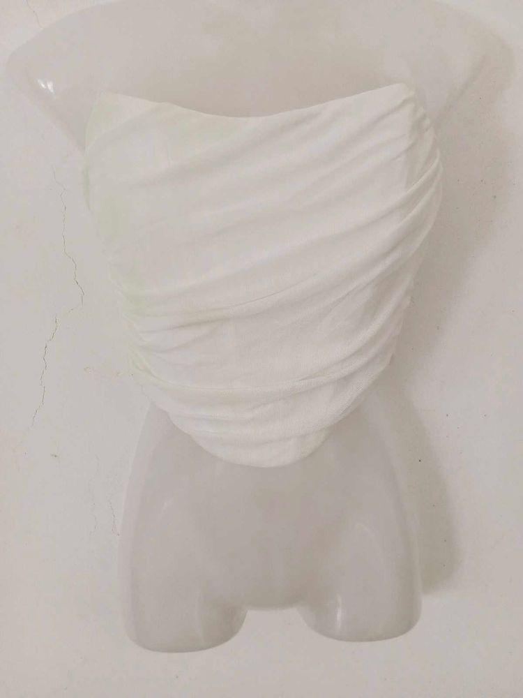 White Ruched corset