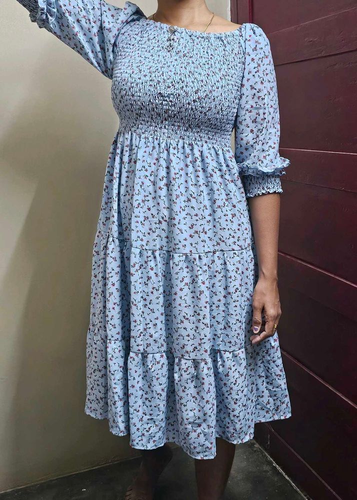 New Floral Midi Dress With TAG
