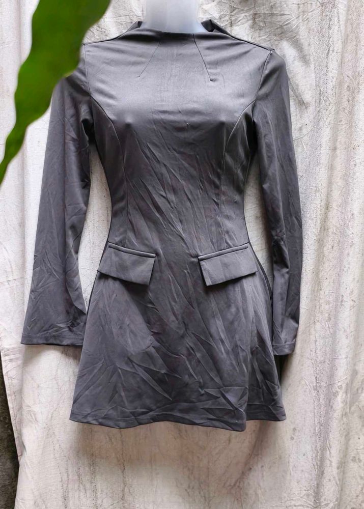 18318. Stylish Grey Mini Dress