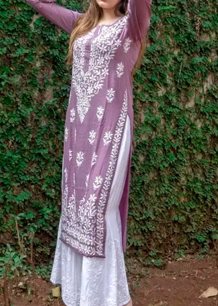 Lavender Chikankari Kurta💜