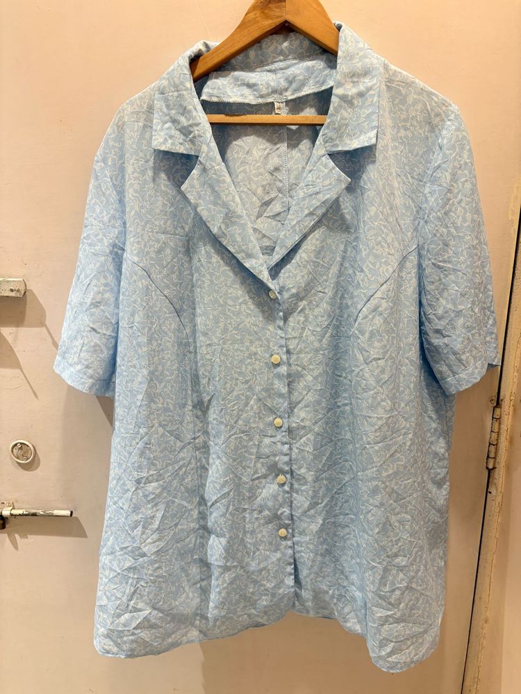 Beautiful Blue Over Size Imported Shirt