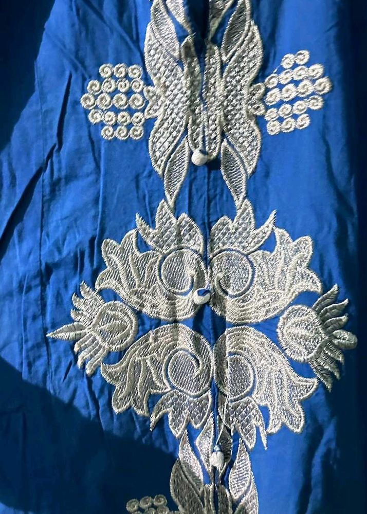 A Line Blue Kurta