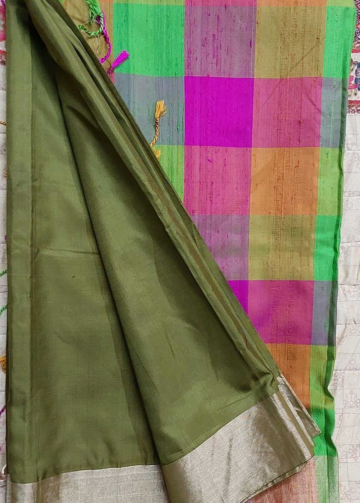 Elegant Green &amp; Multicolor Saree