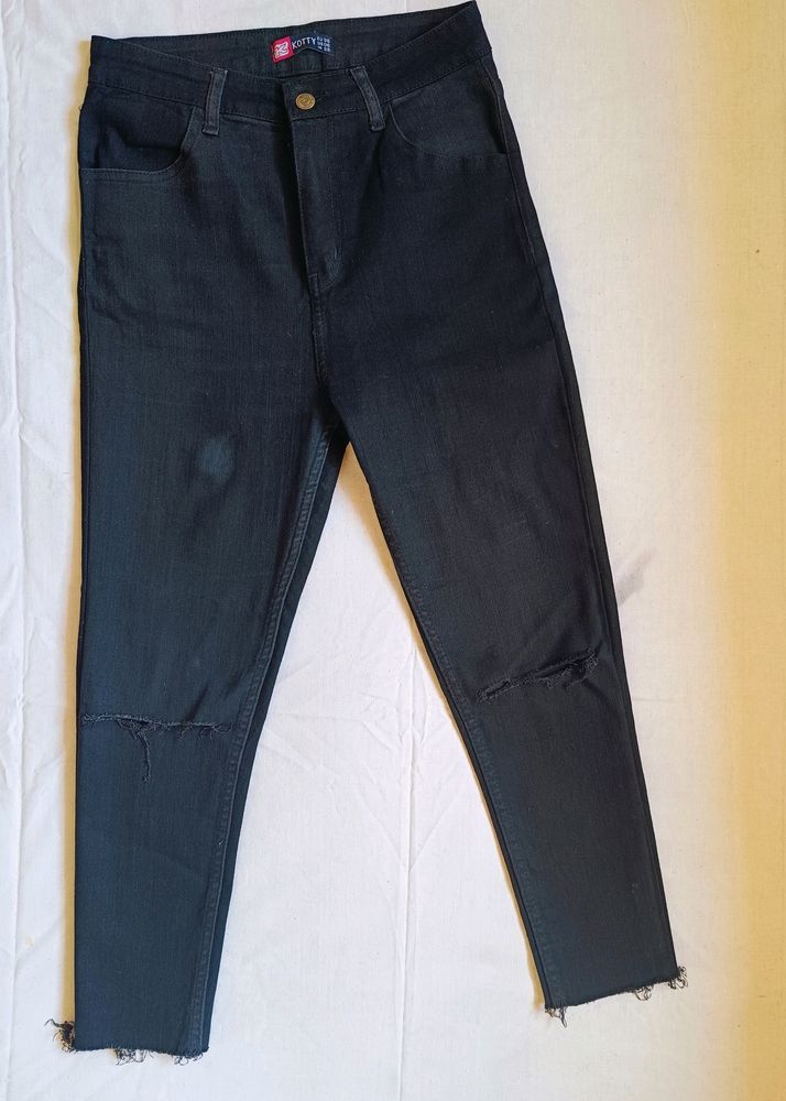 Black Ripped High Waist Jeans