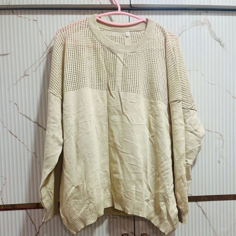 Beige Knit Casual Top ✨