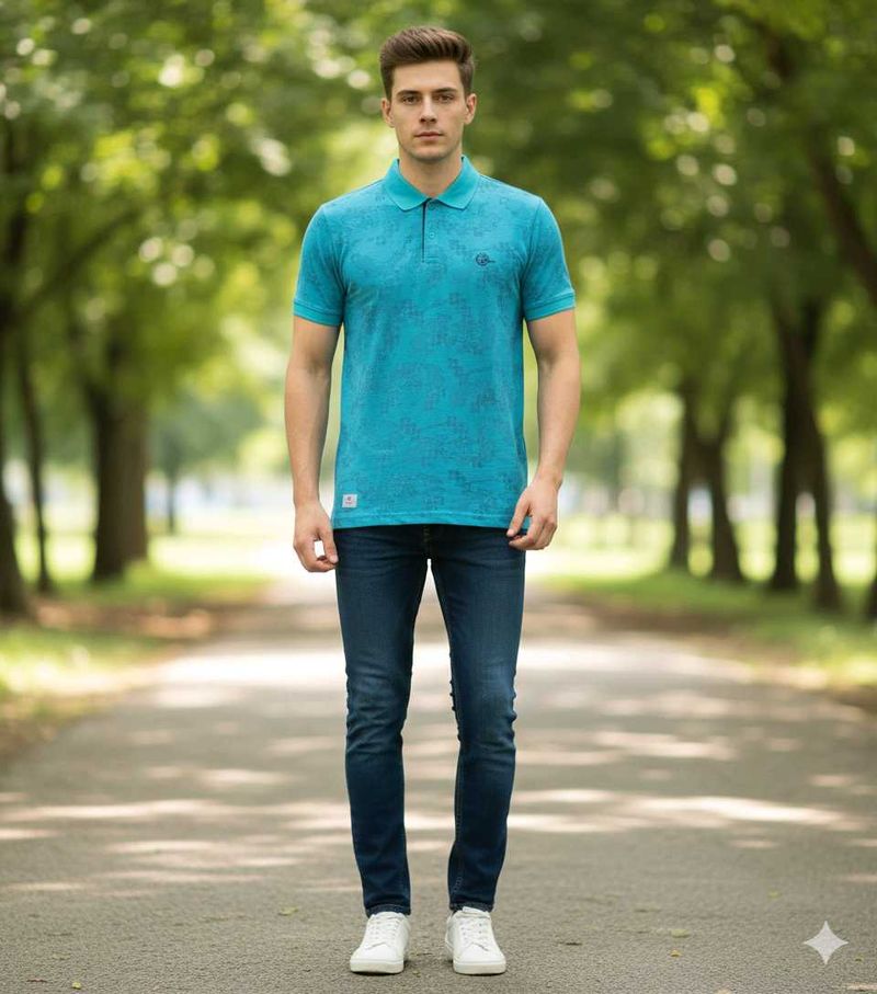 Stylish Blue Polo T-Shirt