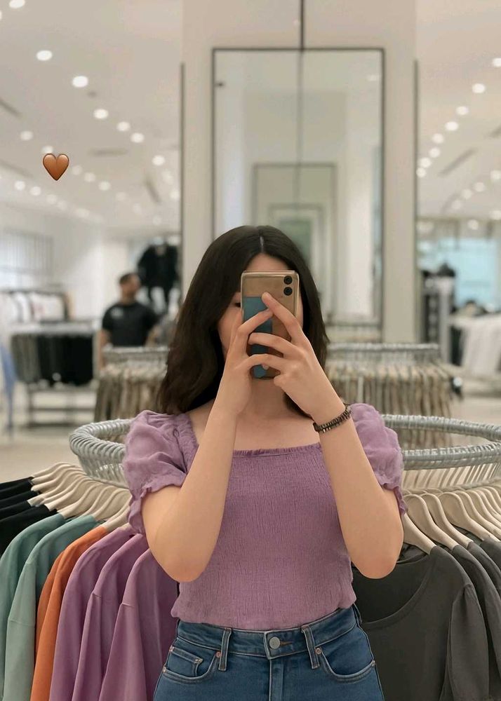 Lavender Puff Sleeve Top