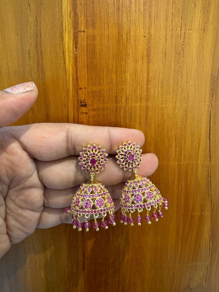 Ruby Jhumka Earrings