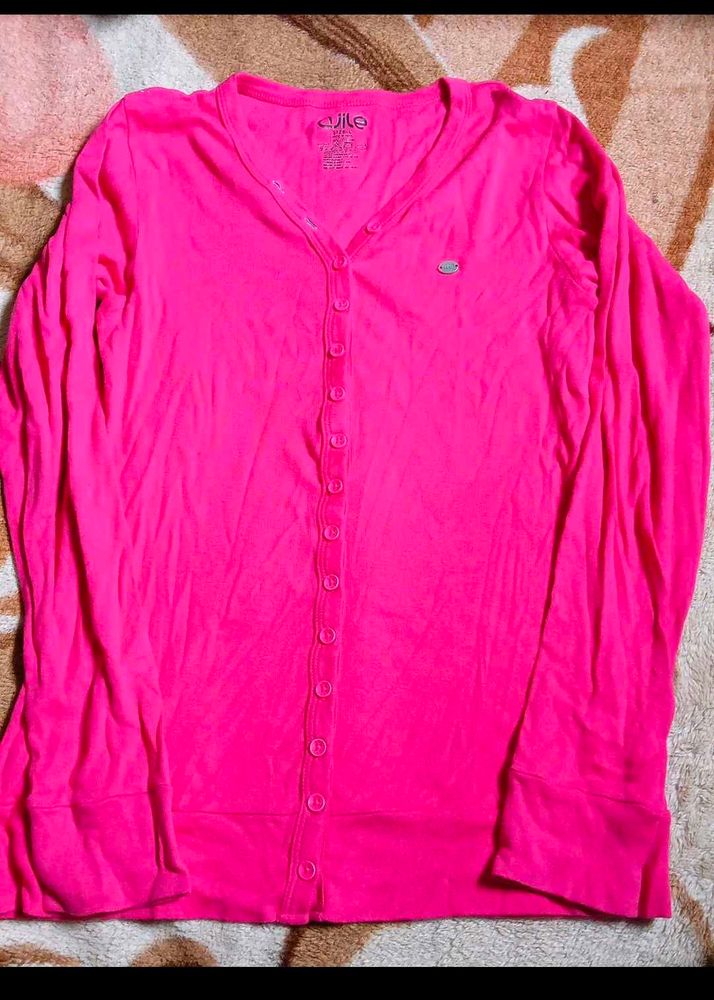 Pink Button-Down Top