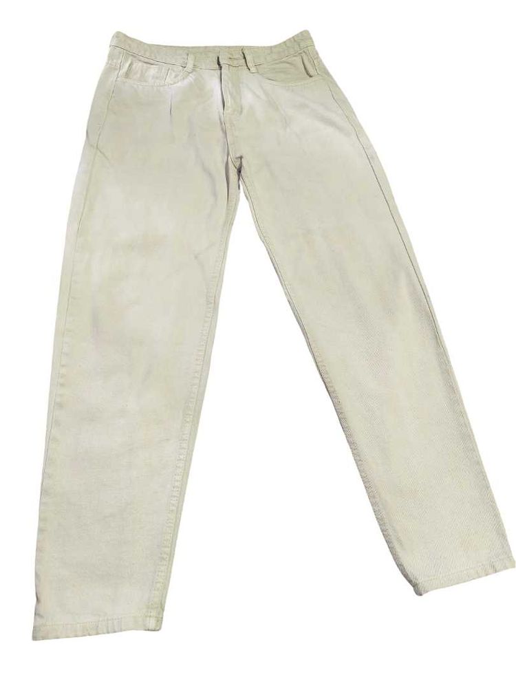 Beige Straight Fit Jeans