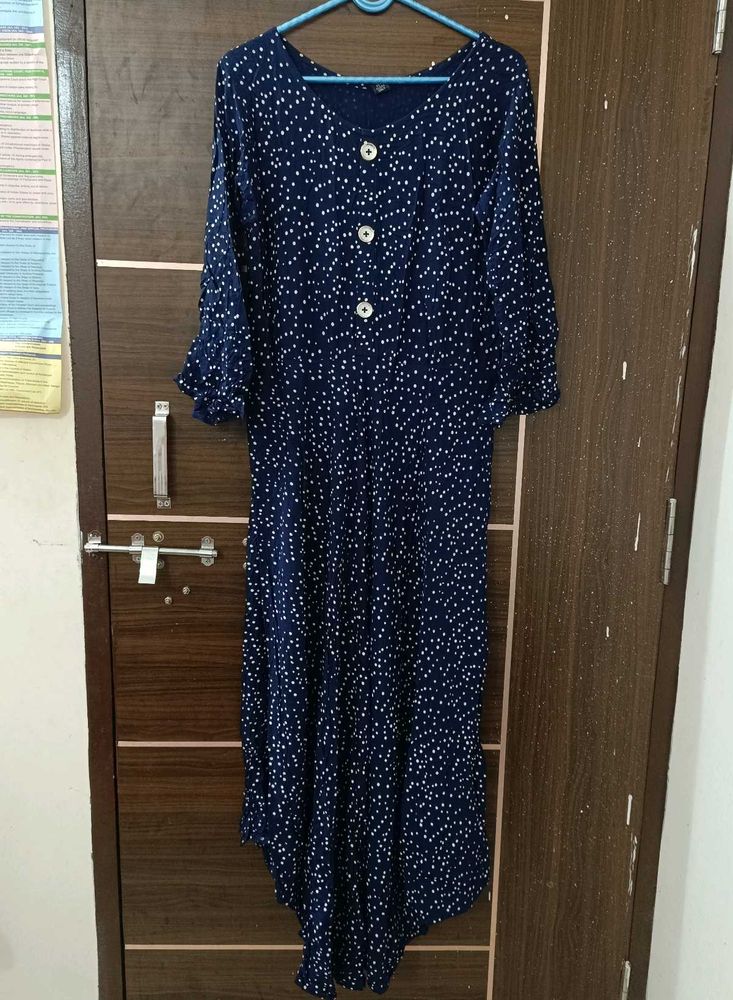Navy Blue Polka Dot Dress