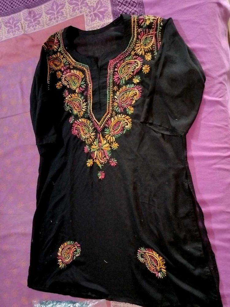 Embroidered Black Kurti