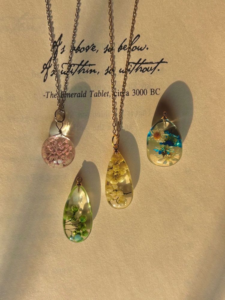 Floral Resin Necklaces