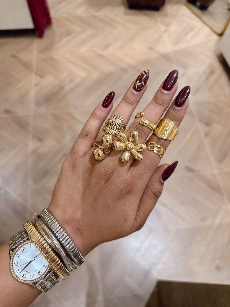 Adjustable Statement Gold Rings
