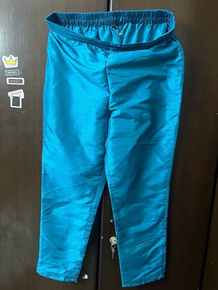 Blue Silk Pant