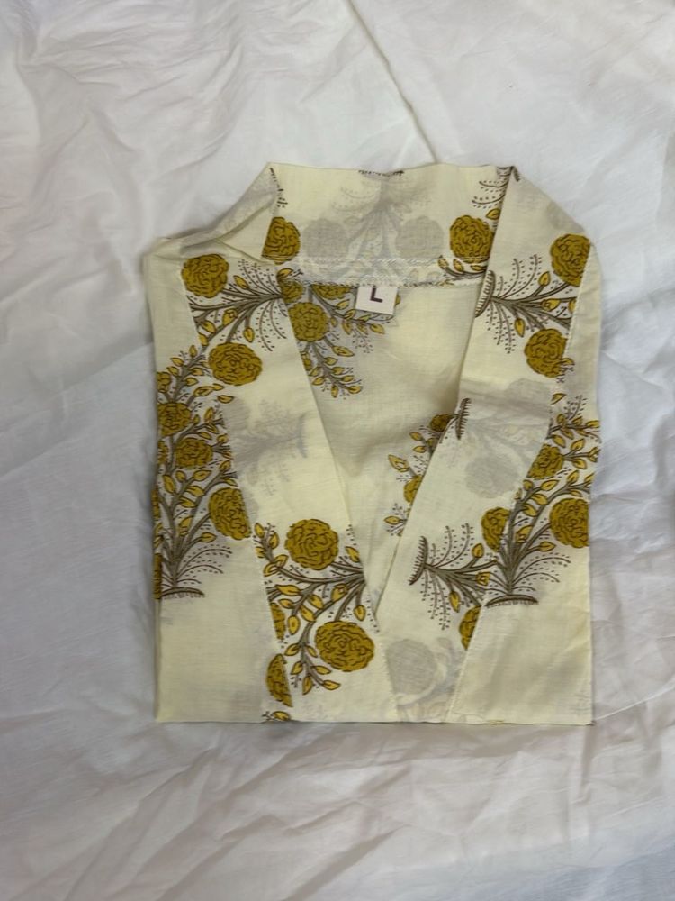 Floral Yellow Short Kurti/Top