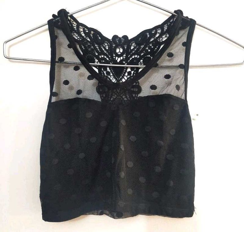 Black Lace Detail Bralette