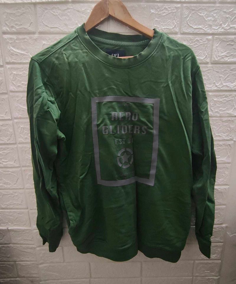 Green Graphic Print Sweatshirt