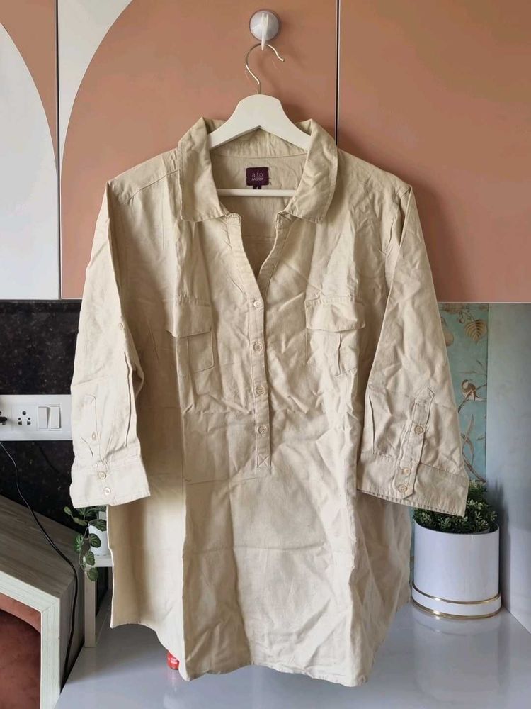 4XLPlus Size Solid Cotton Casual Shirts by ALTOMOD