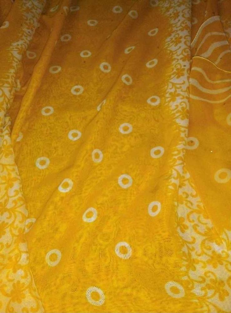 Yellow Printed Saree