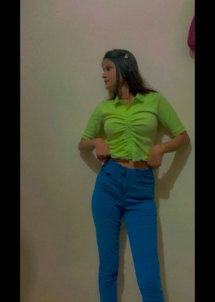 Green Ruched Top