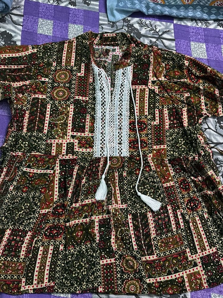 Boho Ethnic Short Kurti /top