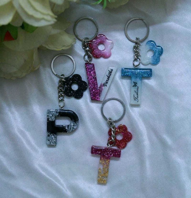 Resin Keychain And Earrings