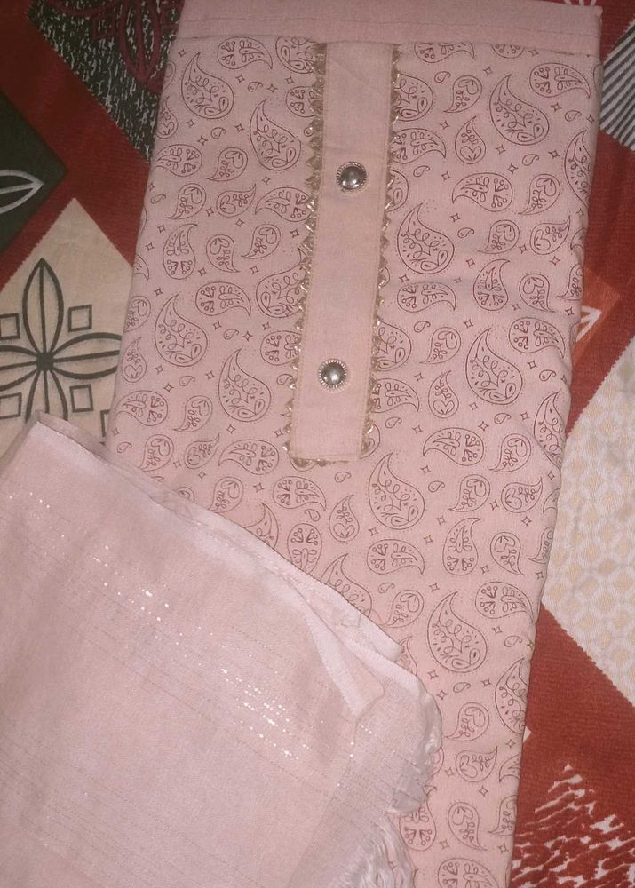 Elegant unstitched salwar kurta with dupatta