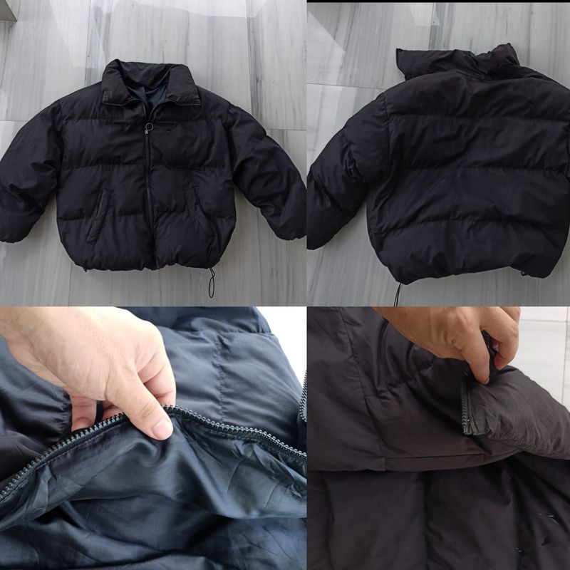 Black Korean Style Puffer Jacket Hip Hop
