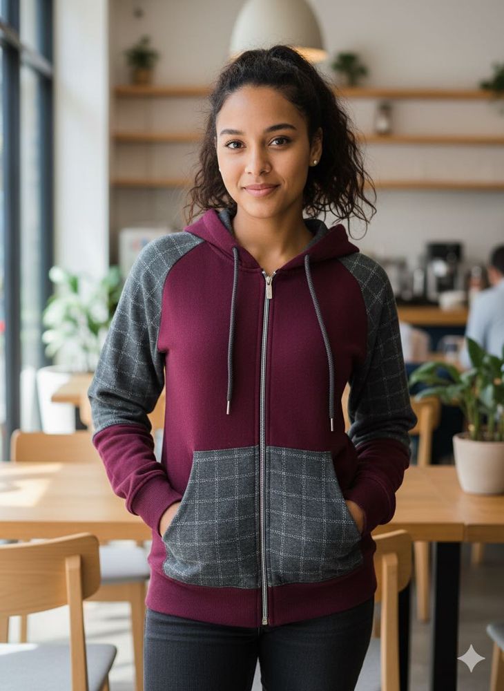 Maroon &amp; Grey Hoodie