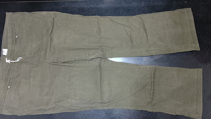 Olive Green Wide Jeggings