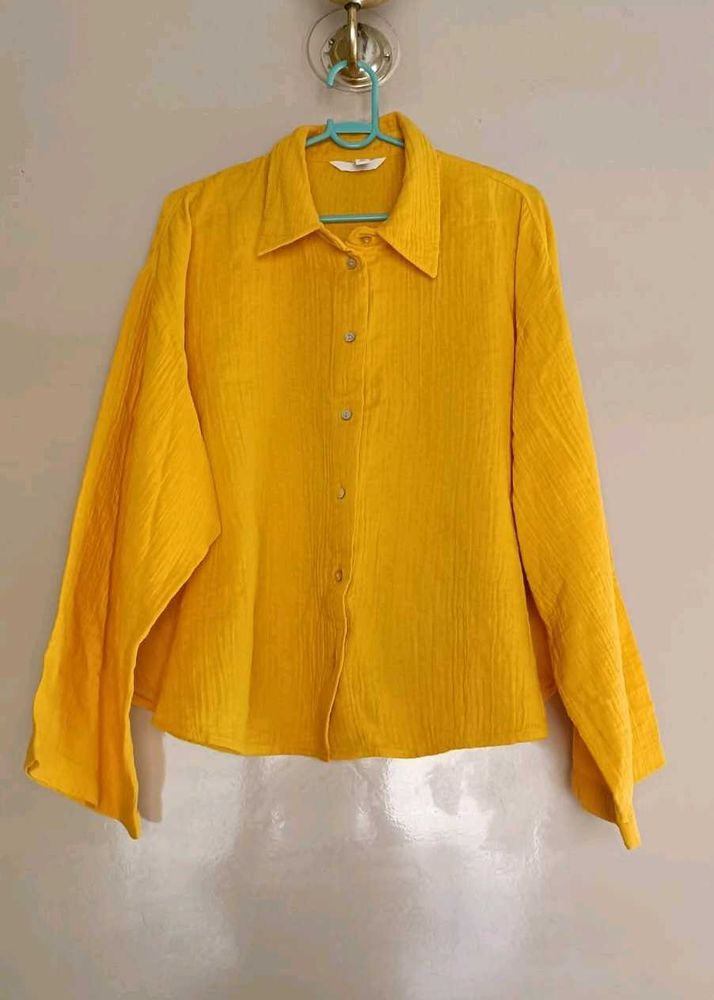 Yellow Button-Down Top