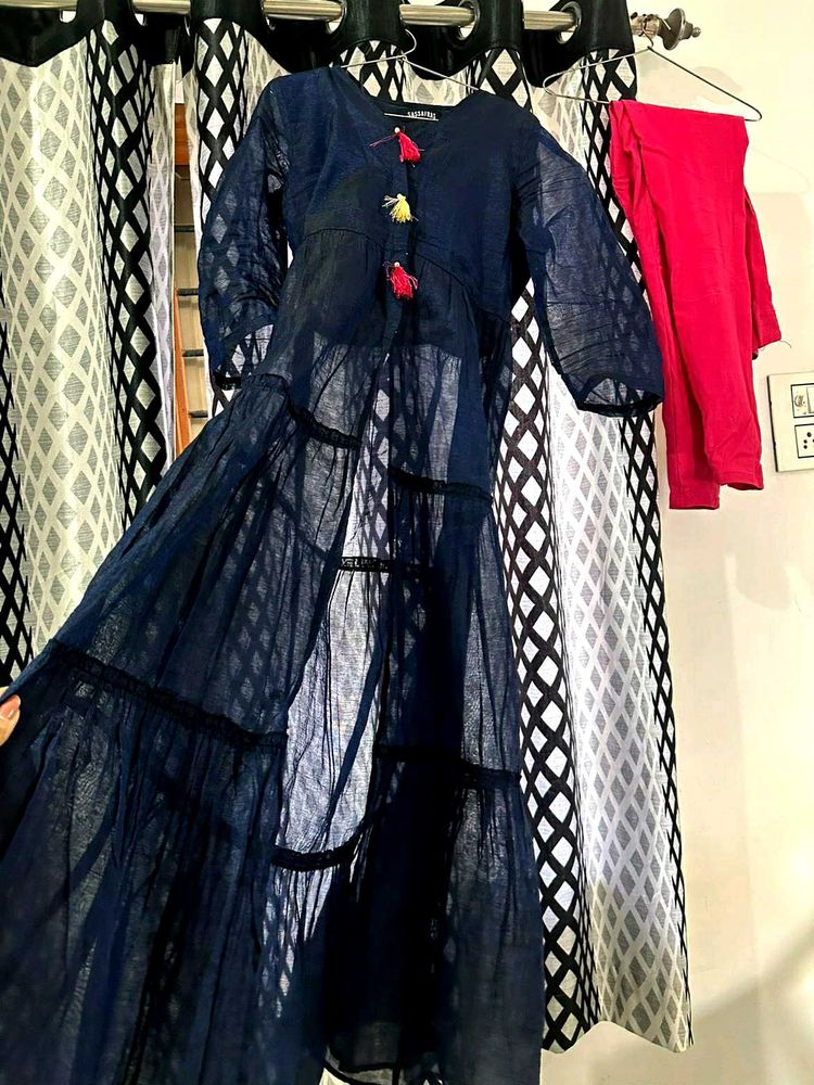 Elegant Navy Blue Kurta