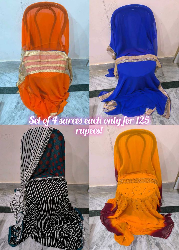 Set Of 4 Elegant Saree Only For 500!